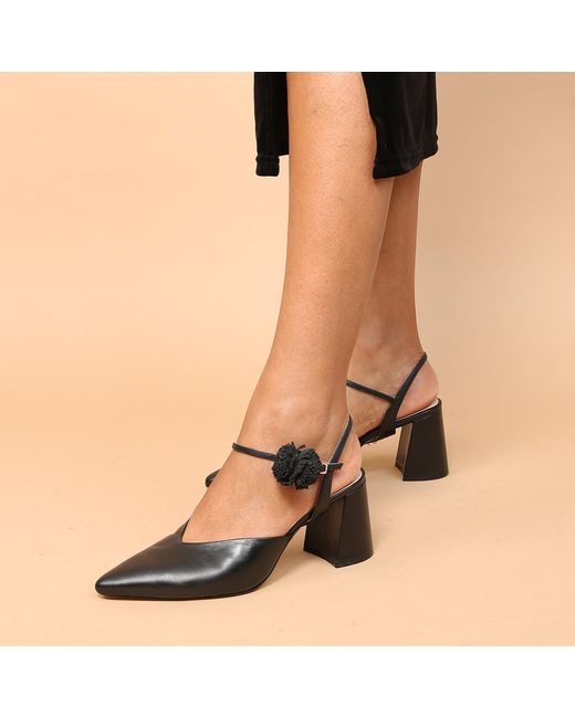 Alterre Black Suede Pom Pom