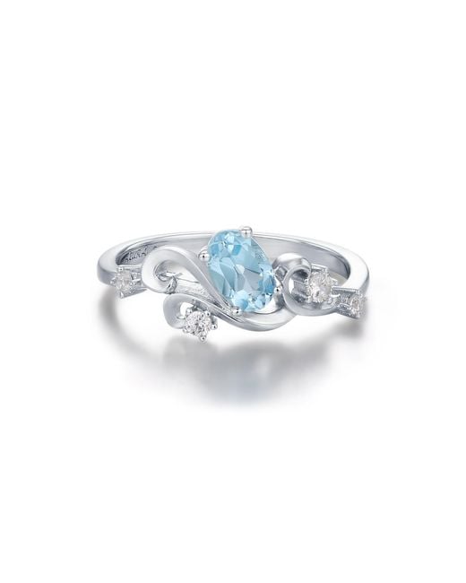Azura Jewelry New York Blue Water Breathing Wave Topaz Ring Vermeil