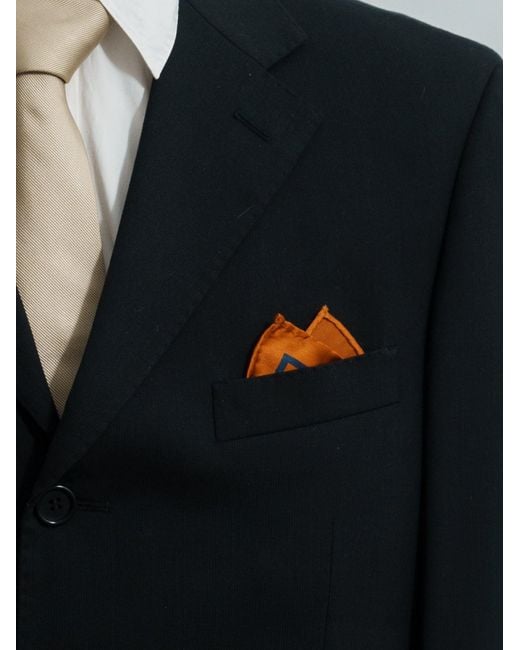 Lost Pattern Blue Noir Floral Silk Pocket Square for men