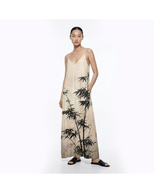 Aloha From Deer Metallic Neutrals Bamboo Maxi Dress