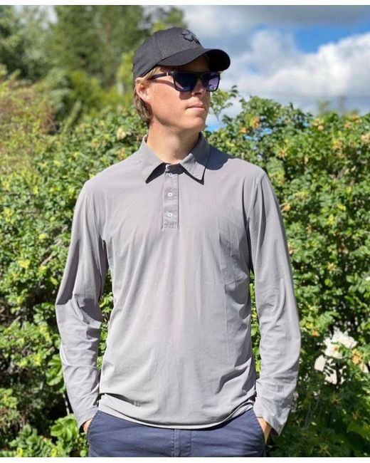 Kalani Sunwear Gray Palma Uv Polo Shirt for men