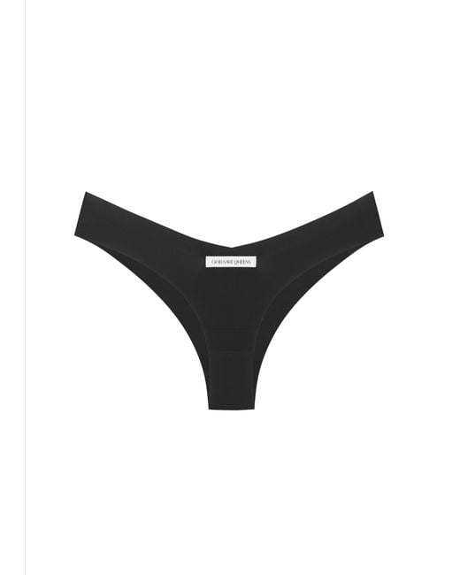 GOD SAVES QUEENS Black Second Skin Cheeky Panty