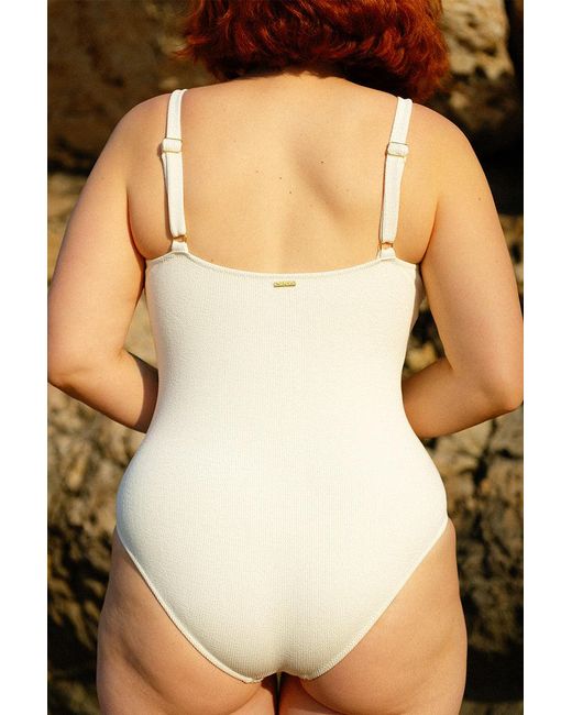 Aqva Swimwear White Neutrals Nude Aiguablava One-Piece Swimsuit