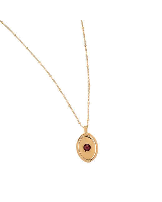 Emma Holland Jewellery Metallic Capricorn & Garnet Crystal Spinner Necklace