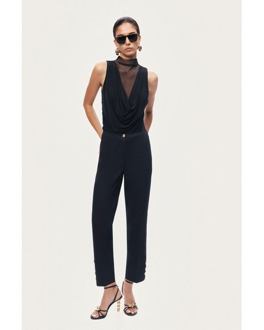 Nocturne Black Button Detail Pants