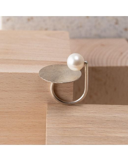 Silver Moon Metallic Pearl Sterling Ring