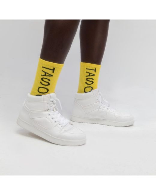 Chuks Collins Yellow Art Self Socks for men
