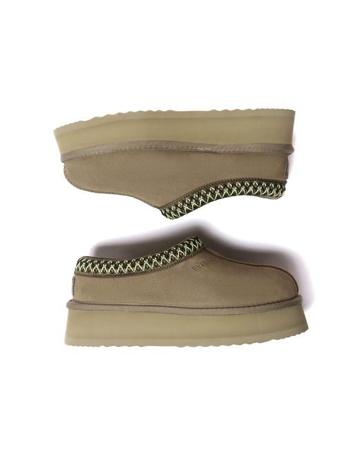 EverAu Australia Green Wonga Leather Slippers