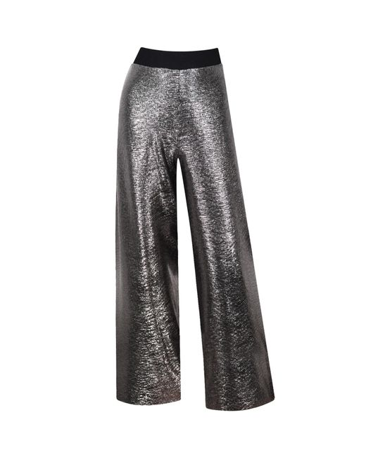 Me & Thee Gray Memory Lane Gunmetal Metallic Trousers