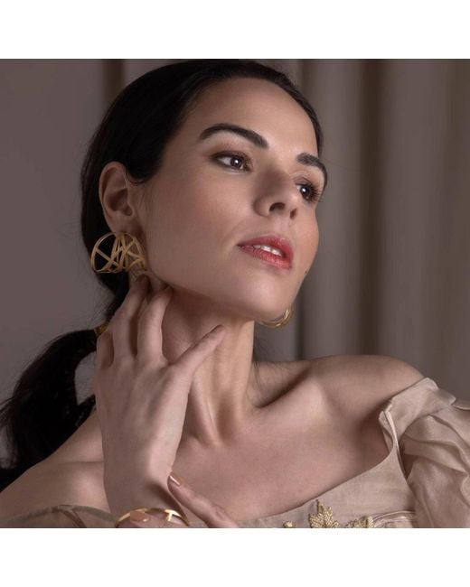 Meraki by Rashmi Bajaj Metallic Fine Line Plated Hoop Earrings