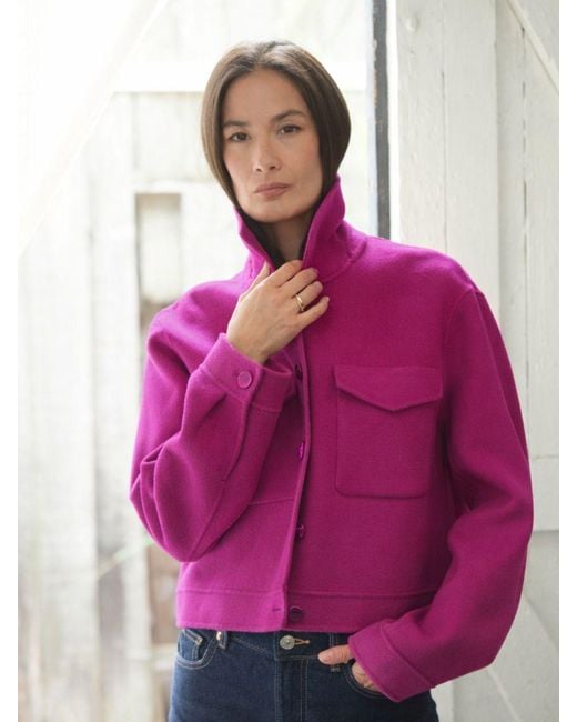Guards London Purple Arabella Wool Cashmere Short Jacket