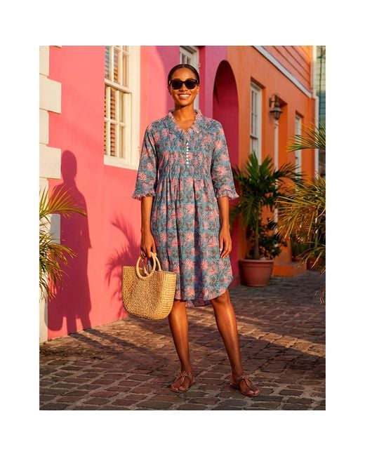 At Last Blue Annabel Cotton Tunic