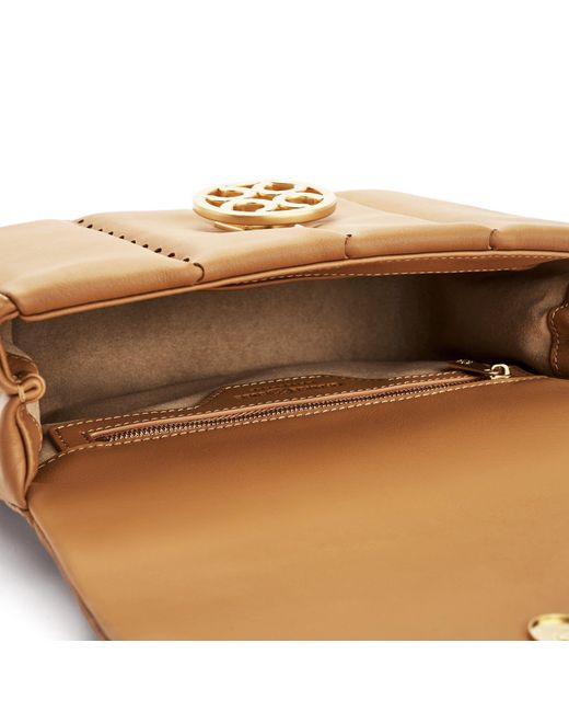 Orange Cube Natural Square Stitch Flap Bag