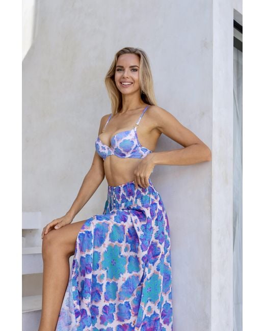 Sophia Alexia Blue Orchid Paradise Fiji Bralette Bikini Top