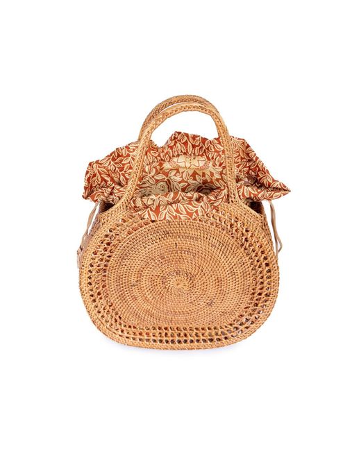 Jelavu Brown Sydney Raffia Satchel Bag