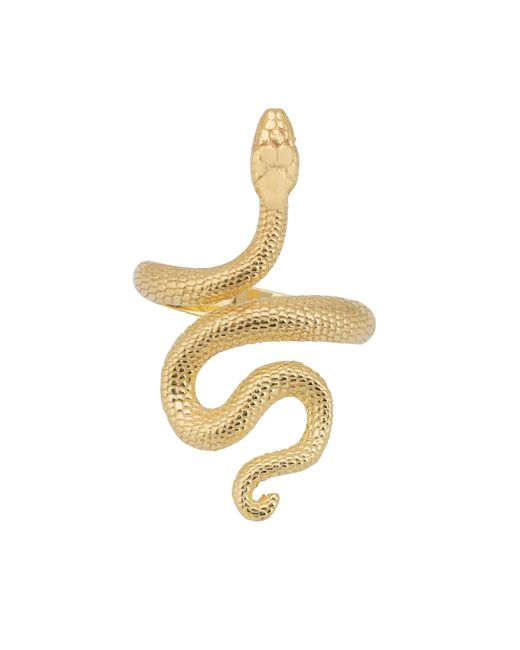 Latelita London Metallic Coiled Cobra Snake Cocktail Ring