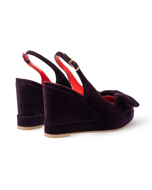 Rosamund Muir London Red Toscana Dark Velvet Wedges
