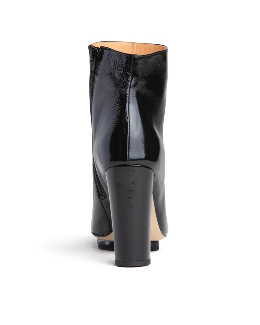 Beautiisoles by Robyn Shreiber Made in Italy Black Tessa Patent Leather Platform Ankle Bootie For Work Valentine Evening