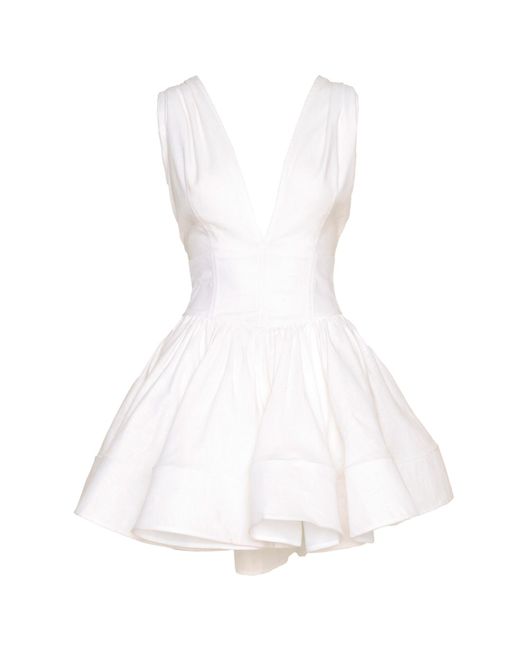 Ofuure White Linen Grace Mini Dress