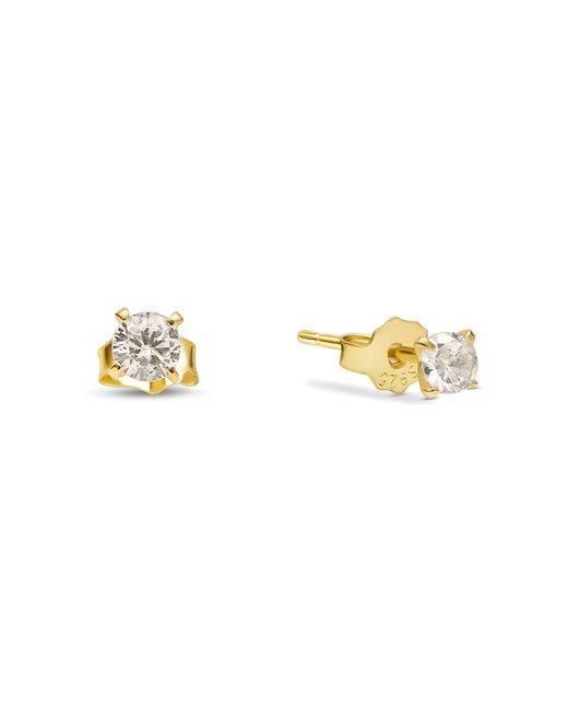 Esterah Metallic Stud Cubic Zirconia Earrings
