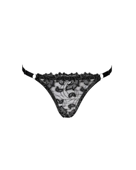 Daily Underwear Black Adjustable Brazilian Panties Ivory