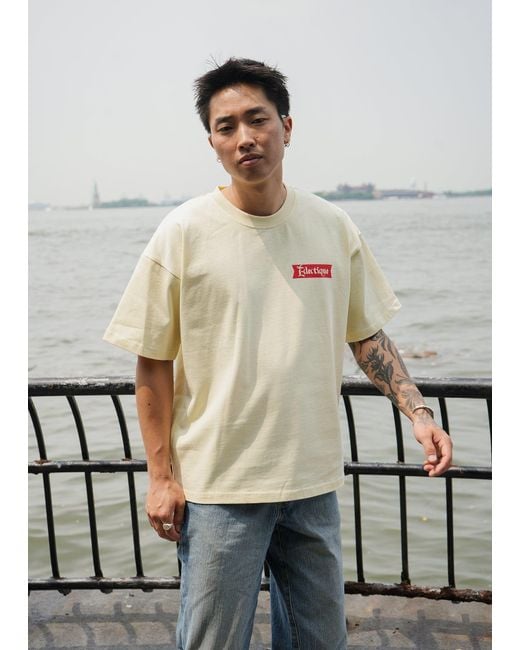 Éclectique Natural Date Night Cream Graphic T-Shirt for men