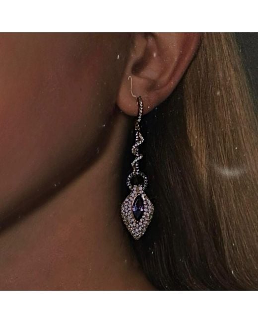 Mineralgems•Studio Pink Rose Snake Earrings