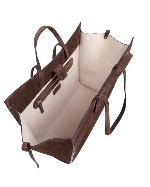 Saonara Brand Brown Shopping Bag Chocolat Suede