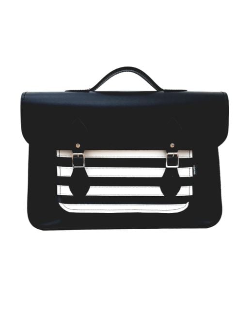 Zatchels Black Handmade Leather 16 Inch Satchel