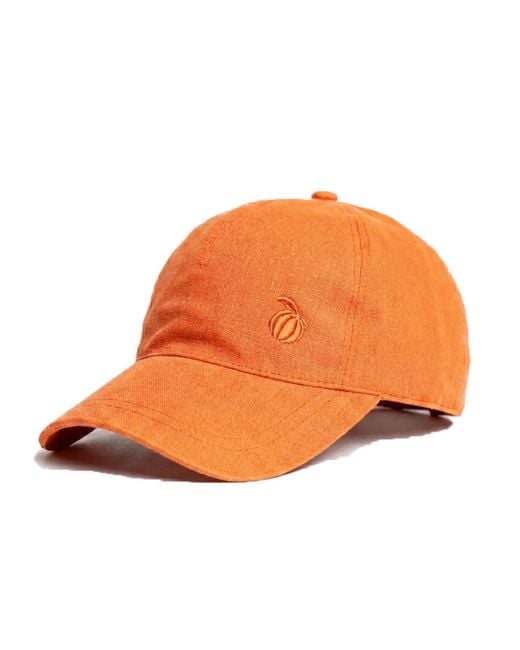 Maison Tangerine Orange Linen Baseball Hat Tangerine