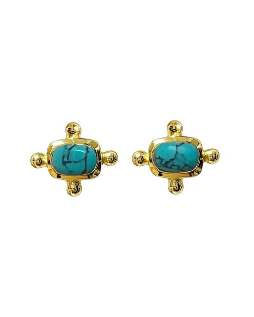 Mirabelle Blue Beatriz Howlite Turquoise Stud Earrings