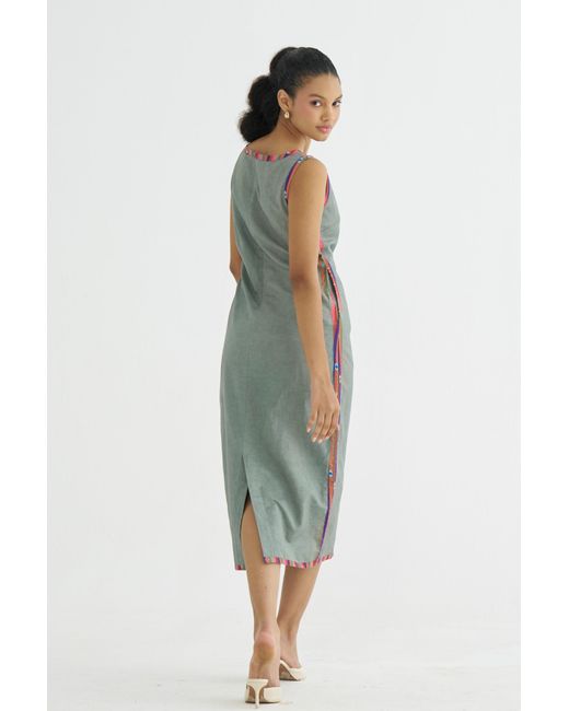 Maison Qala Gray Secret Margin Dress