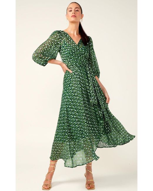 SACHA DRAKE Green Wonderland Midi Dress