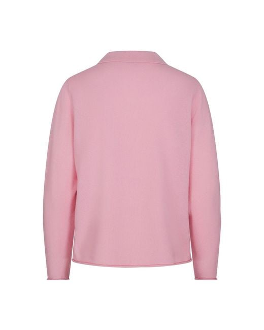 tirillm Pink Nadine Cardigan With Collar And Pockets