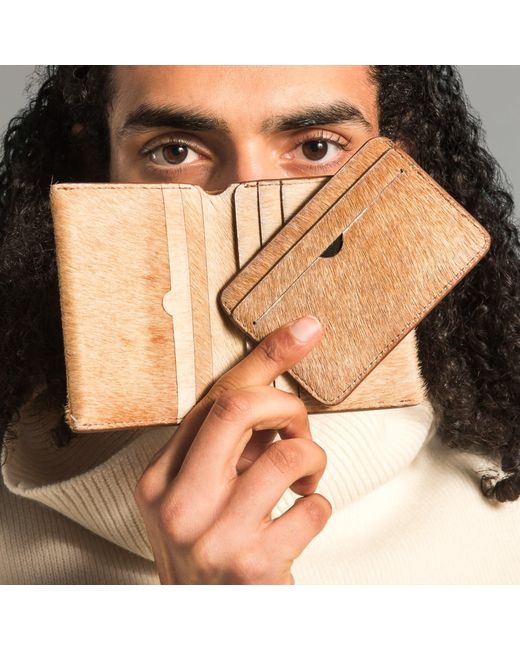 godi. Natural Handmade Cow Hair-On-Hide Bifold Wallet – Neutral