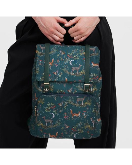 Fable England Green Into The Woods Buckle Backpack Medium