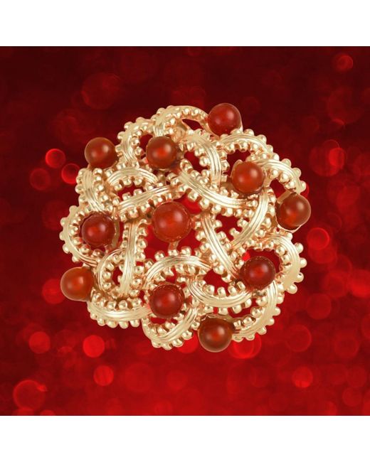 Grosse Red Agate Gemstones Statement Brooch, Series Briar