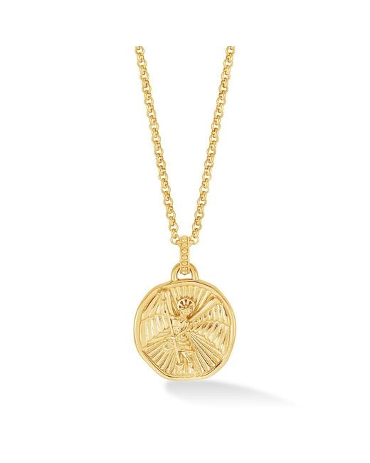 Dower & Hall Metallic St. Michael Talisman Necklace for men