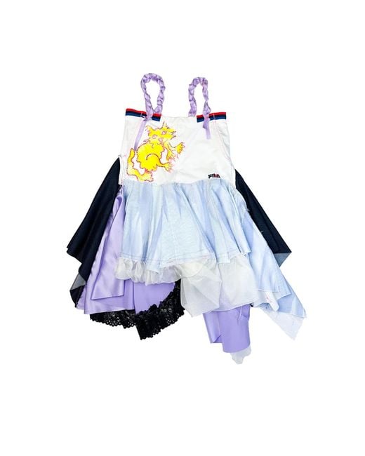 Acid Cat Kitty Collage Flouncy Dress in Blue | Lyst UK