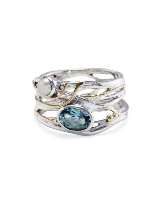 Isla Silver White Topaz & Freshwater Pearl Statement Ring