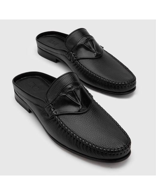 Ilvi Black Cohen Floater Leather Slipper for men