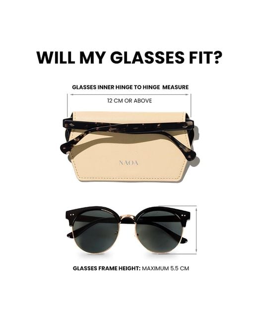 Naoa Black Neutrals Slim Glasses Case Cream
