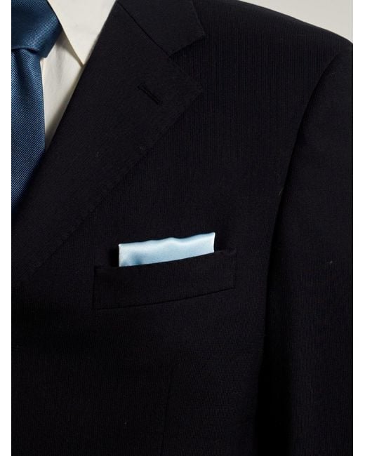 Lost Pattern Blue Dapper Fold Silk Pocket Square for men