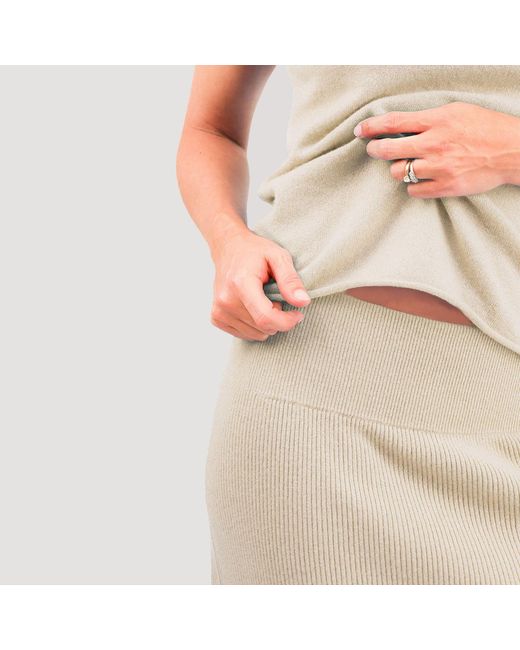 Zenzee Natural Neutrals Cashmere Midi Knit Skirt