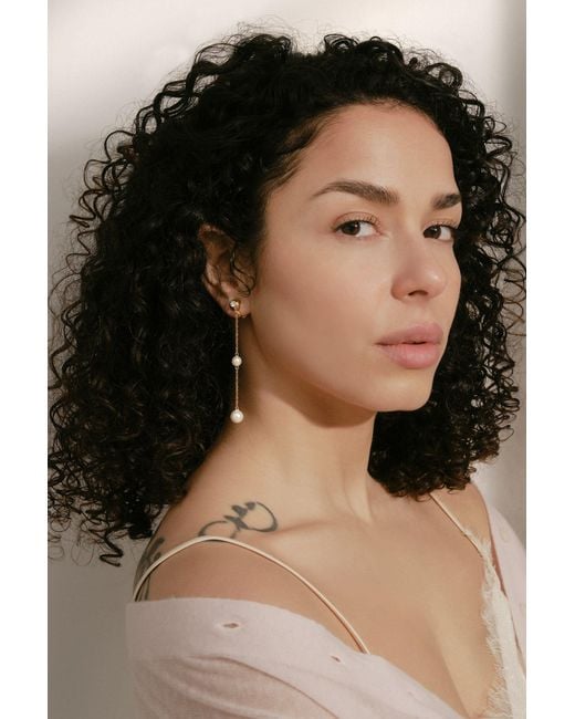 Emma Holland Jewellery Metallic Pearl & Crystal Droplet Clip Earrings