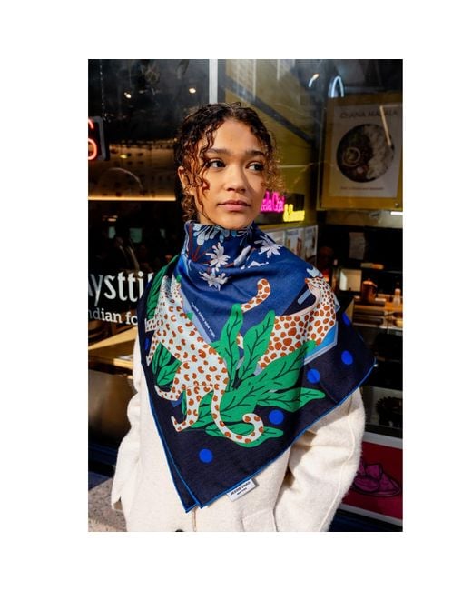 Jessie Zhao New York Green Double Sided Wool Silk Scarf Of Night Banquet