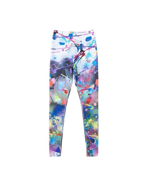 Lilia Munn Blue High Waisted Leggings –