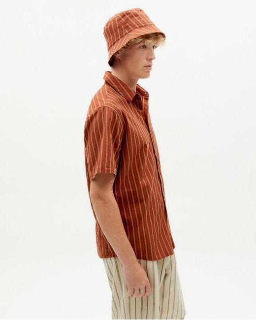 Thinking Mu Brown Striped Tom Shirt for men