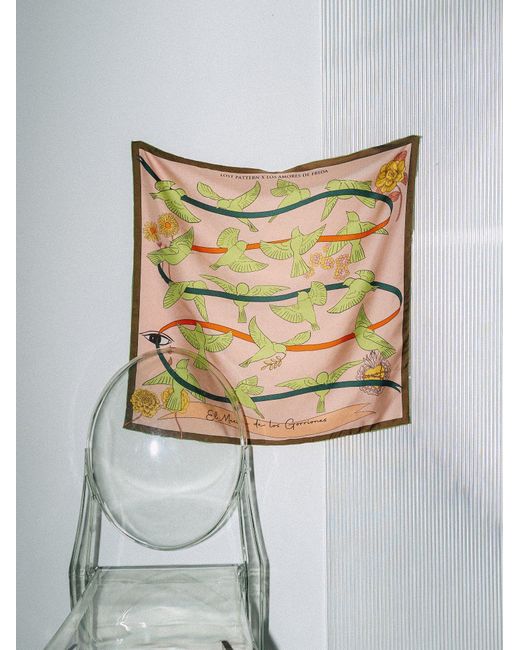 Lost Pattern Green Frida X Lost Pattern House Of Frida Silk Bandana Scarf