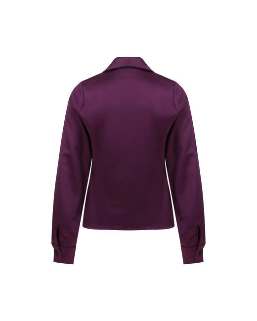 Maan Istanbul Purple Smooth Satin Shirt